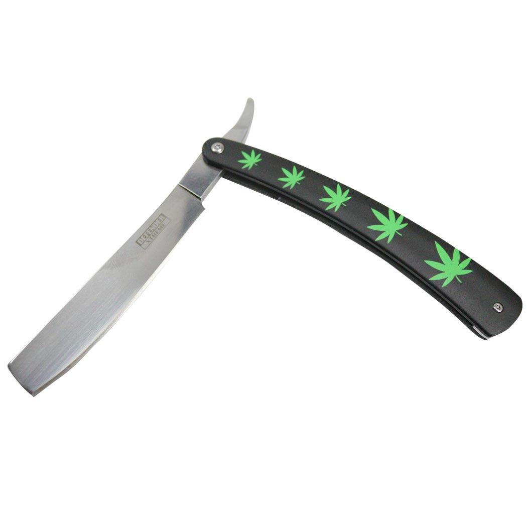 10" Vintage Folding Shaving Straight Stainless Steel Classic Barber Razor Leaf