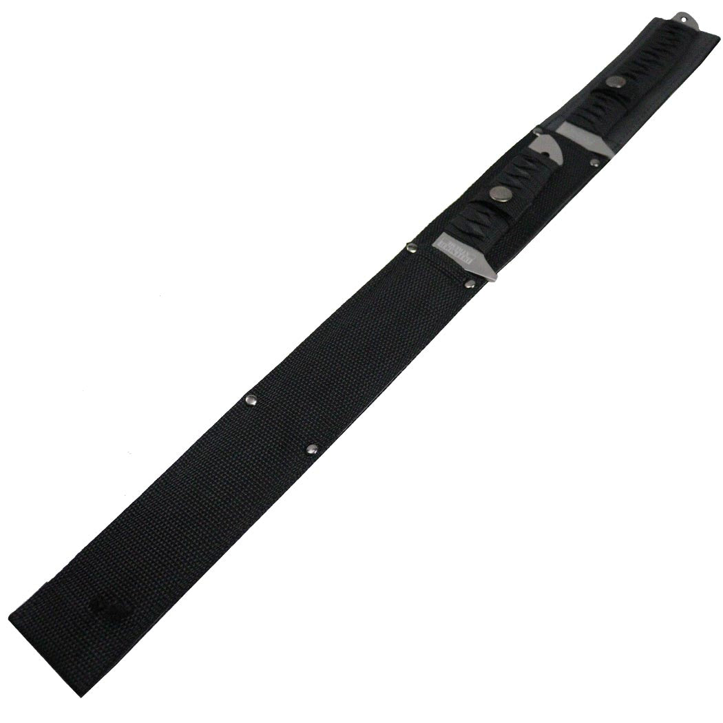 Defender-Xtreme 2 pc Silver Full Tang Ninja Sword 18" & 27" Stainless Steel Blades