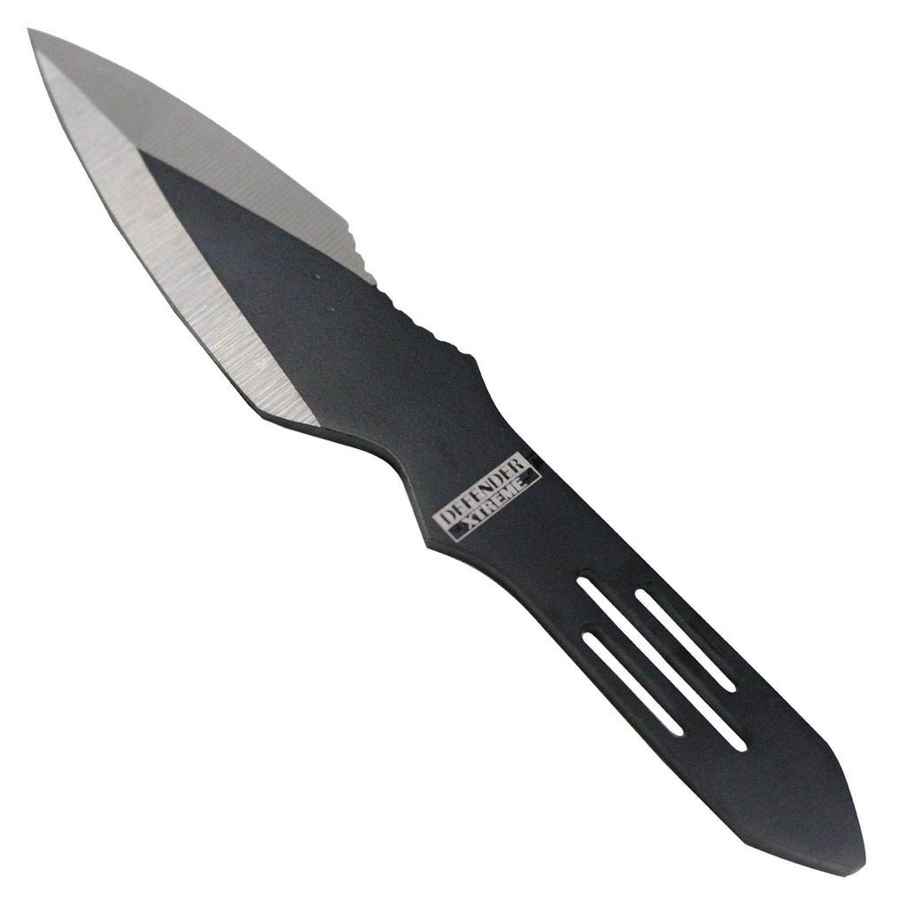 Defender 5.5" Throwing Knife 24 Pc Set Stainless Steel 4 Styles Black & Silver