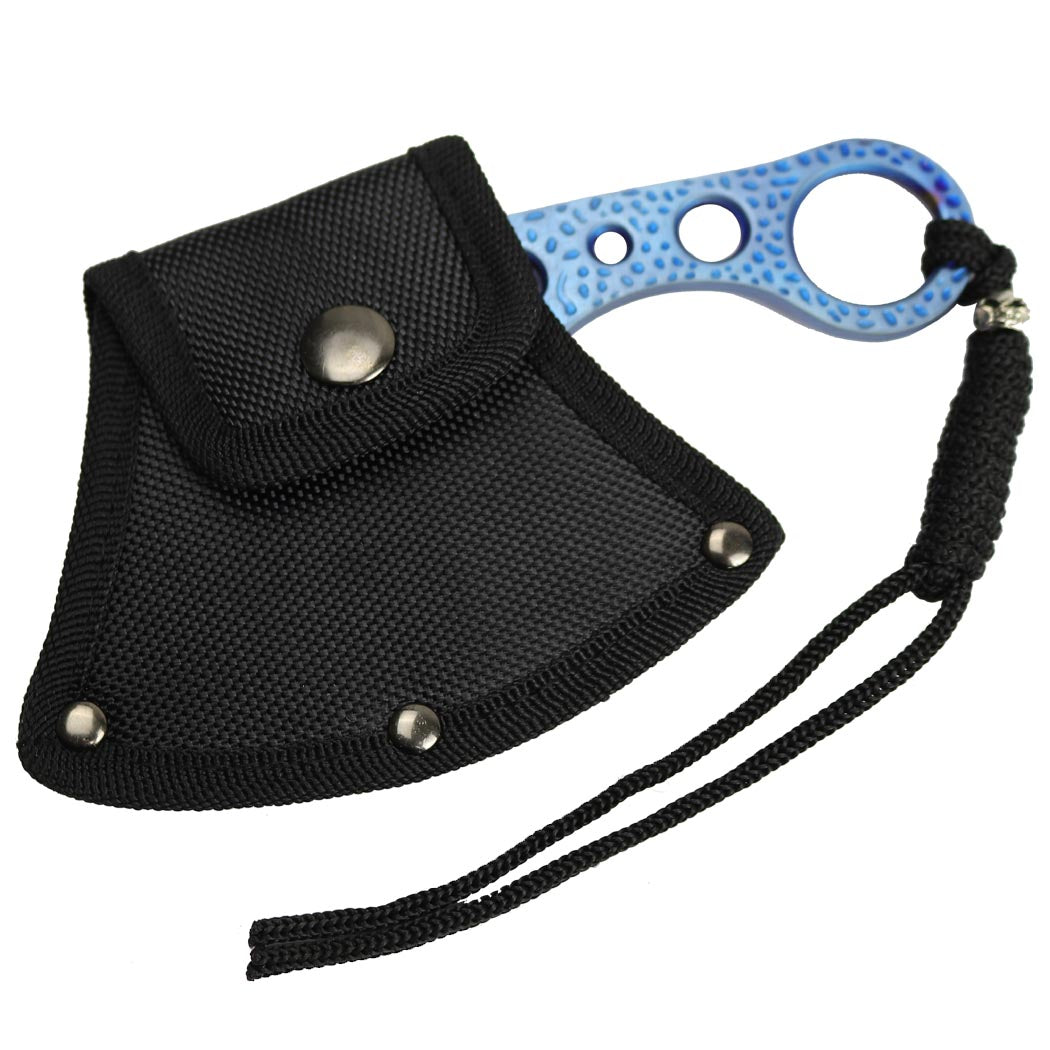 Defender-Xtreme 7" Blue Ti Color Throwing Hunting Tactical Axe Stainless Steel