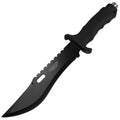 13" Titanium Coating 3CR13 Steel Blade Hunting Combat Knife with Sheath