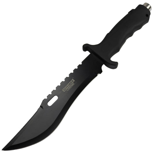 13" Titanium Coating 3CR13 Steel Blade Hunting Combat Knife with Sheath