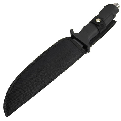 13" Titanium Coating 3CR13 Steel Blade Hunting Combat Knife with Sheath
