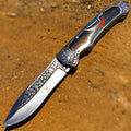 TheBoneEdge 9" Classic Western Folding Knife Stainless Steel Brown Pearl Handle