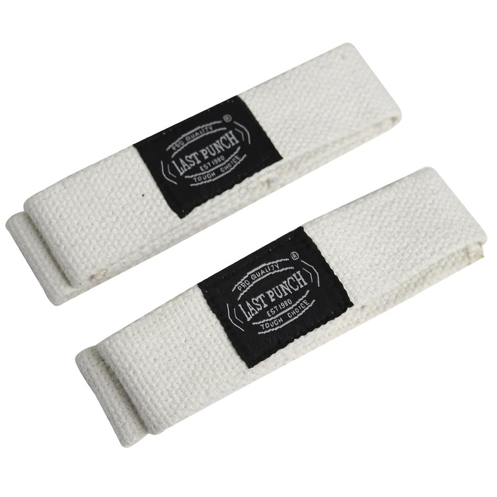 Last Punch White Weight Lifting Wrist Assist Wraps Exercise Equipment