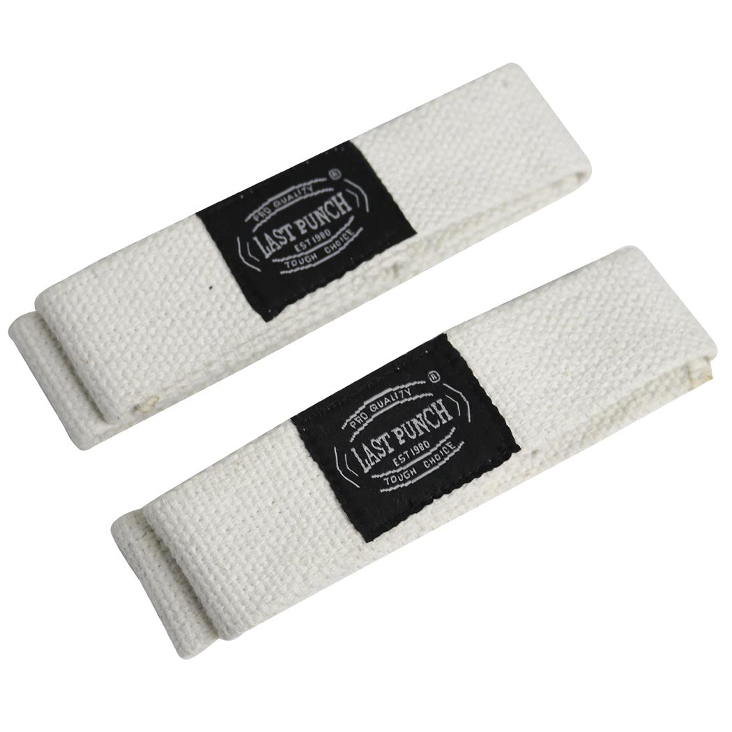 Last Punch White Weight Lifting Wrist Assist Wraps Exercise Equipment