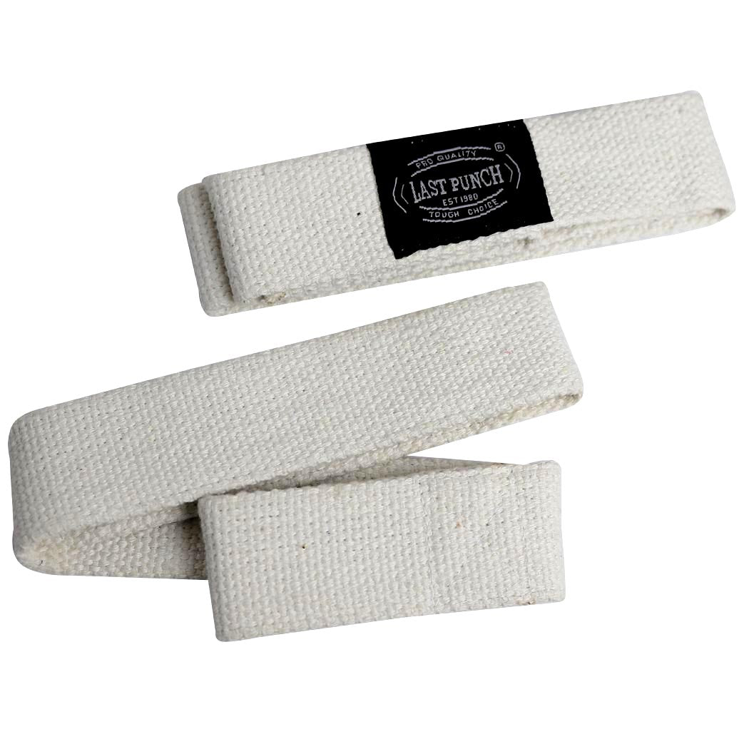 Last Punch White Weight Lifting Wrist Assist Wraps Exercise Equipment