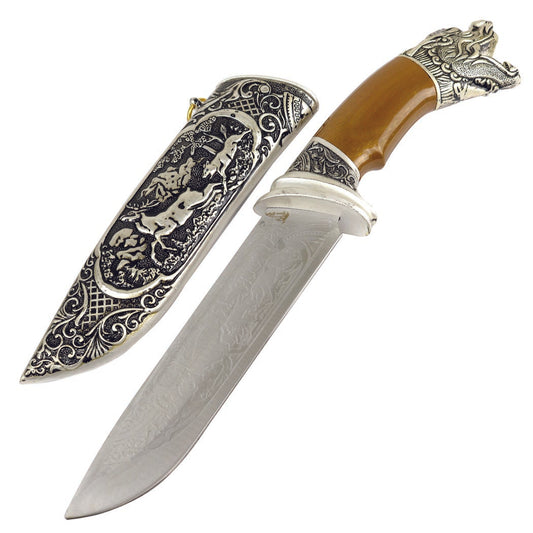 Defender 13" Medieval Dagger Roman Fantasy Daggers Stainless Steel Dragon Handle