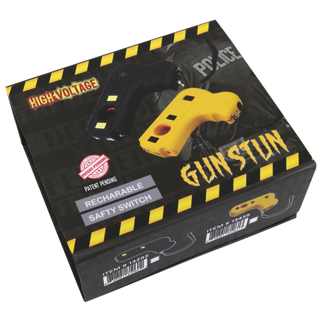 Defender Yellow Color Hand 10 Mil Stun Gun LED Light & Safety Switch