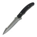 Hunt-Down 6.5" Silver & Black Thin Style Full Tang Hunting Knife Stainless Steel