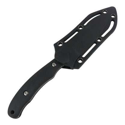 Hunt-Down 6.5" Silver & Black Thin Style Full Tang Hunting Knife Stainless Steel