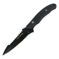 Hunt-Down 6.5" Black Thin Style Full Tang Hunting Knife 3CR13 Stainless Steel