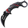 7" Black Red Color Karambit Spring Assisted Folding Knife Stainless Steel