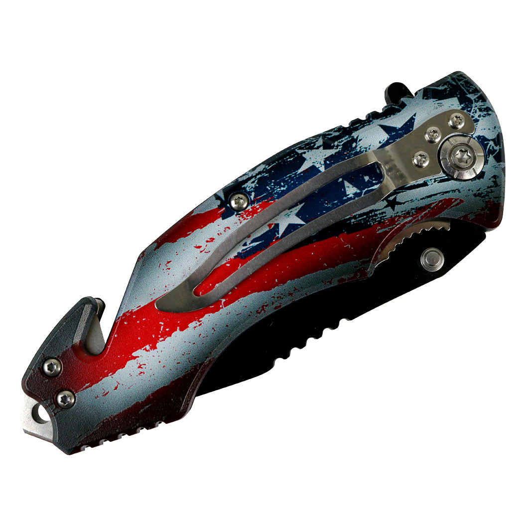 Defender-Xtreme 8" Garage Lady Handle Spring Assisted Folding Knife Belt Cutter