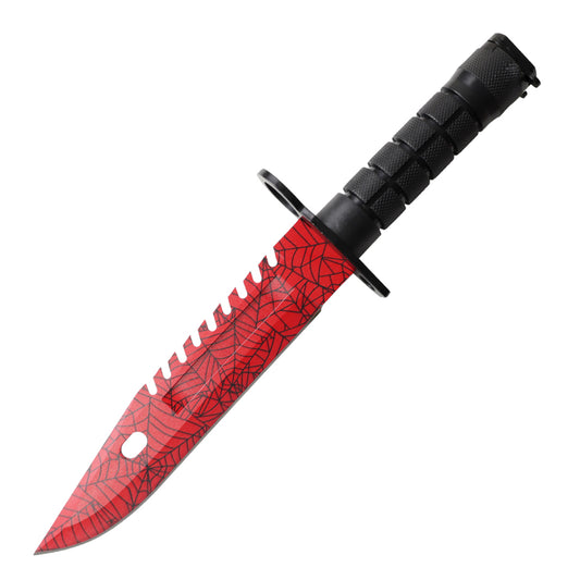 Defender-Xtreme 13" Red Spider Blade Abs Handle Survival Knife With Sheath