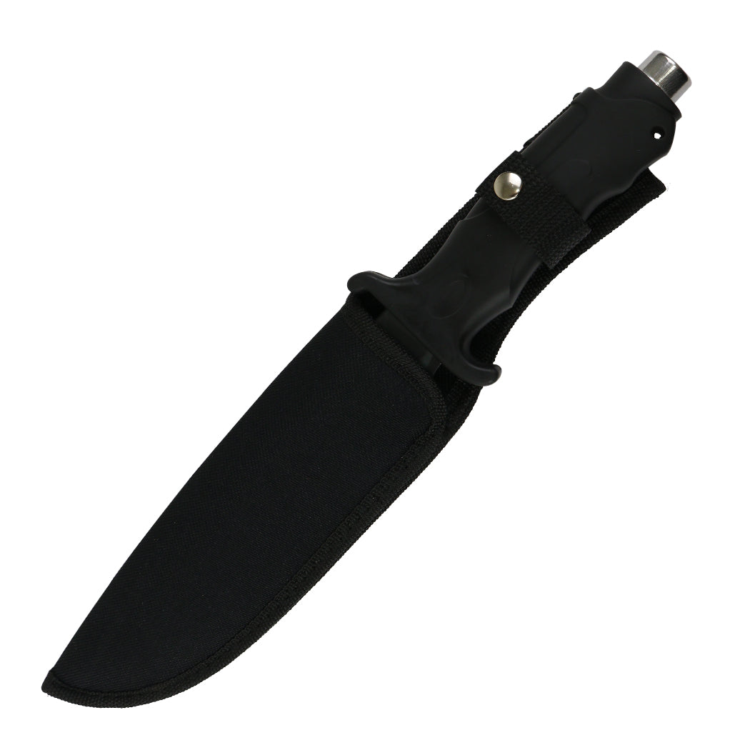 Defender 13" Hunting Knife Rubber Handle Skull Finge Blade Outdoor Camping Sharp