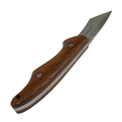 Hunt-Down 9.5" Full Tang Hunting Knife Fixed Blade Wood Handle Stainless Steel