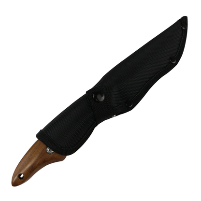 Hunt-Down 9.5" Full Tang Hunting Knife Fixed Blade Wood Handle Stainless Steel