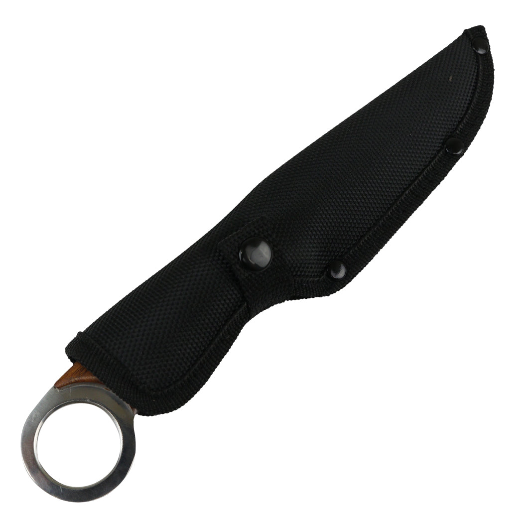 Hunt-Down 9.5" Full Tang Hunting Knife Fixed Blade Wood Handle Stainless Steel