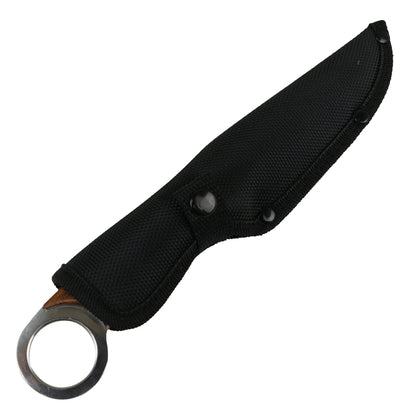 Hunt-Down 9.5" Full Tang Hunting Knife Fixed Blade Wood Handle Stainless Steel