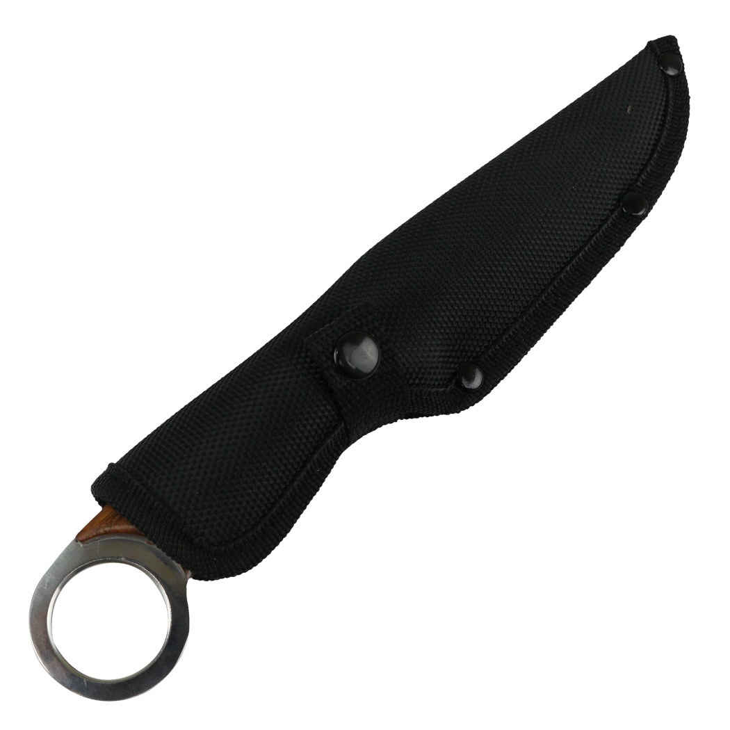 Hunt-Down 9.5" Full Tang Hunting Knife Fixed Blade Wood Handle Stainless Steel