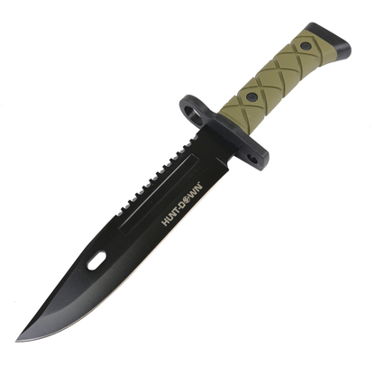 Hunt-Down 14.5" Tactical Hunting Knife ABS Handle 3CR13 Stainless Steel Green