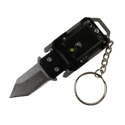 Defender-Xtreme Chain Keyring Mini Pocket EDC Knife Tactical Survival LED Light