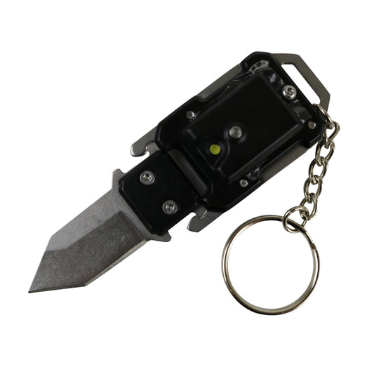 Defender-Xtreme Chain Keyring Mini Pocket EDC Knife Tactical Survival LED Light