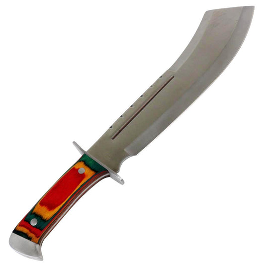 Hunt-Down 18.5" Full Tang Hunting Machete Stainless Steel Multi-Color Wood Handle