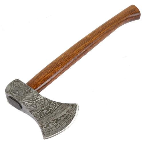 19" Custom Handmade Damascus Steel Throwing Axe Hatchet Wood Handle
