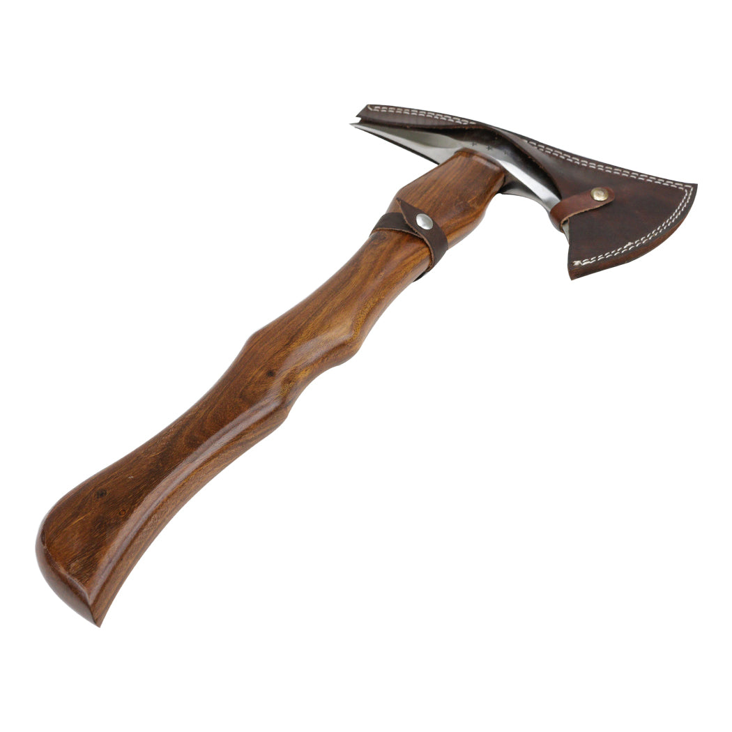 18" Throwing Axe Wood Handle Stars Stainless Steel Dark Wood Color