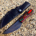 7.5" Hunting Knife Damascus Steel Wood Handle Hand Made Knives New