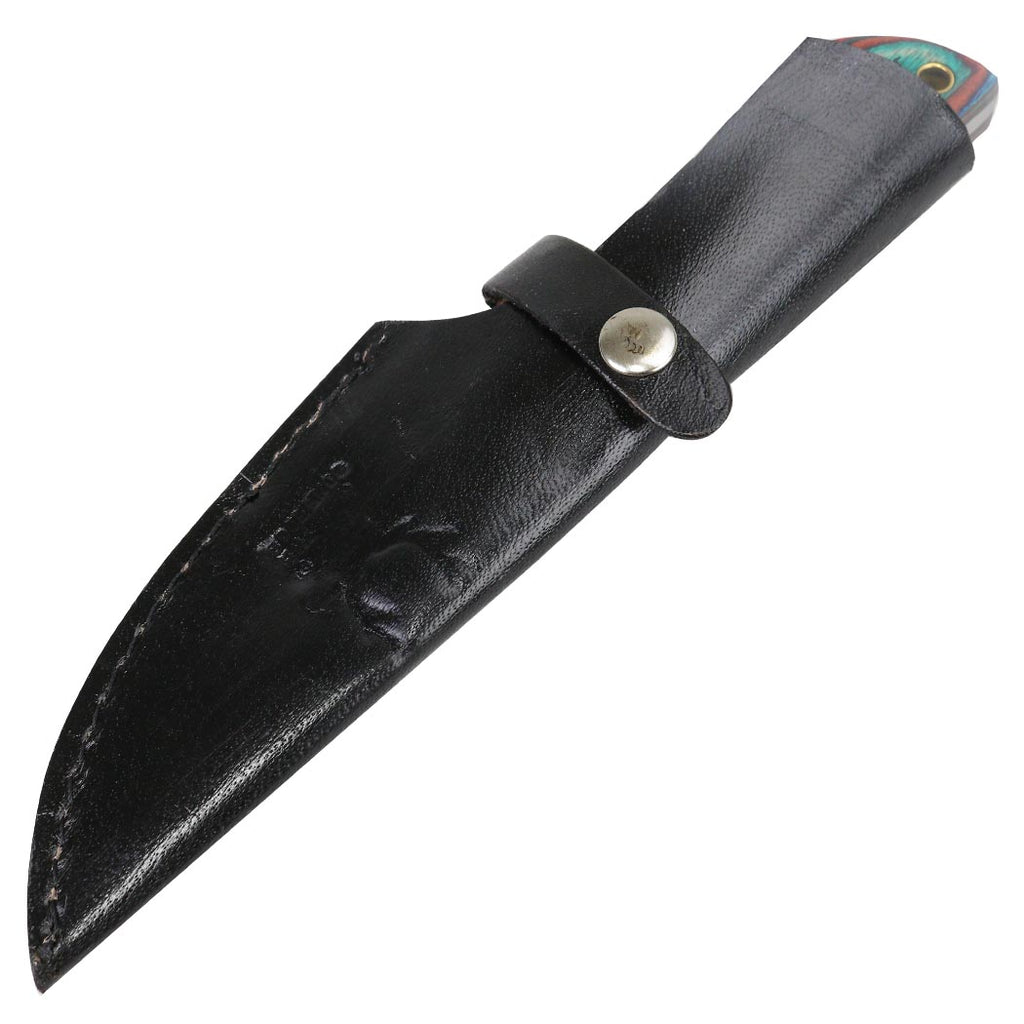 7.5" Hunting Knife Damascus Steel Wood Handle Hand Made Knives New