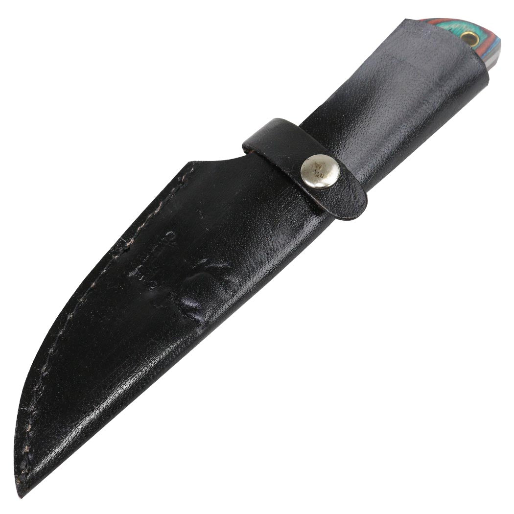 7.5" Hunting Knife Damascus Steel Wood Handle Hand Made Knives New