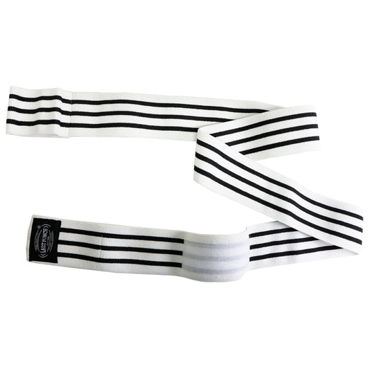 Last Punch 78" White & Black Knee Wraps Leg Support Weight Lifting Bandage Firm Strap 