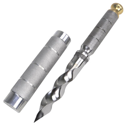 10" All Metal Stainless Steel Tri-Edge Twist Dagger With Aluminum Cover