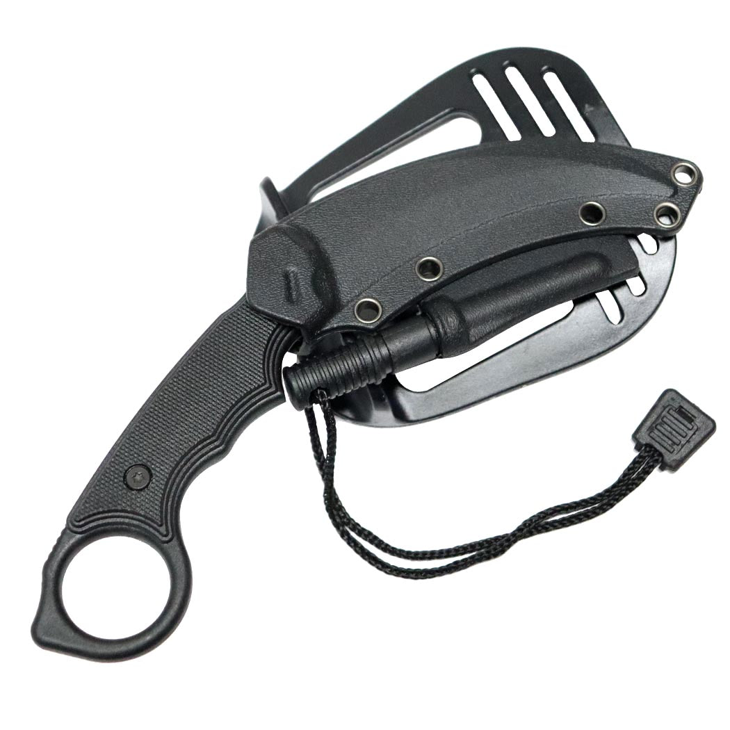 Defender-Xtreme 8" All Black Tactical Hunting Knife With Sheath