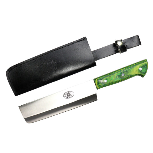 TheBoneEdge 12" Butcher Choice Stainless Steel Kitchen Knife Green Wood Handle