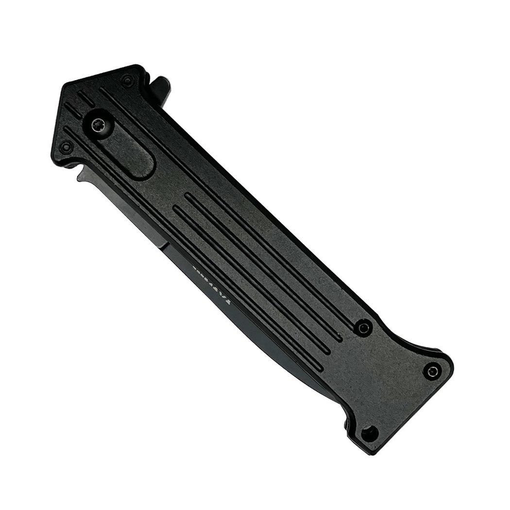 8.5" All Black Spring Assisted Folding Knife 3CR13 Stainless Steel with Belt Clip