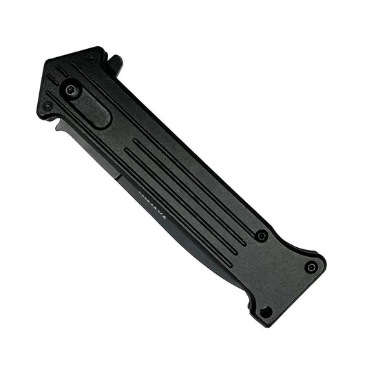 8.5" All Black Spring Assisted Folding Knife 3CR13 Stainless Steel with Belt Clip