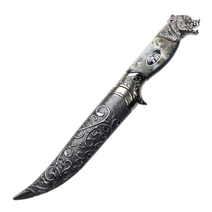 Defender-Xtreme 12" Bear Head Stainless Steel Blade Fantasy Dagger With Plastic Sheath