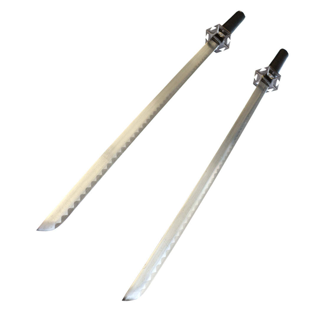 Defender 2 Pc 28" Ninja Sword Set Wood Handle With Black Nylon Cord Wrapped