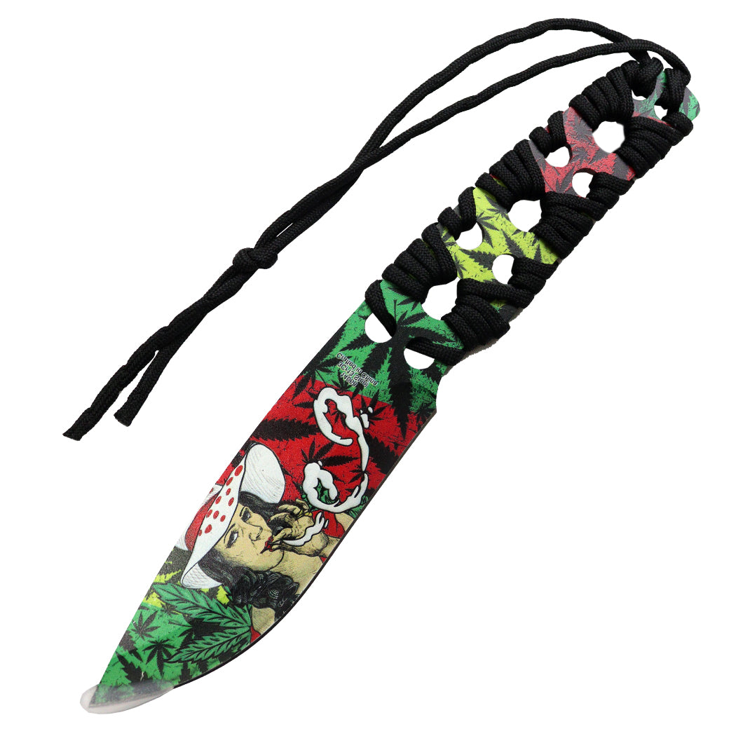 Defender 10" 3D Girl Pattern Blade Hunting Knife With Sheath
