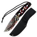 Defender 10" 3D Eagle & USA Flag Pattern Blade Hunting Knife With Sheath