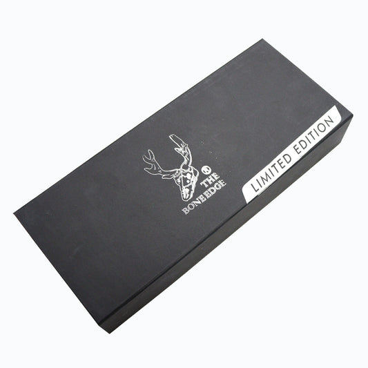TheBoneEdge 11" Custom Hand Made Engraved Blade Horn Handle Tracker Hunting knife With Sheath