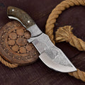 TheBoneEdge 11" Full Tang Engraved Blade & Handle Custom Hand Made Tracker Hunting knife With Sheath