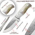 TheBoneEdge 10" Wood Handle Engraved Blade Hand Made Hunting knife