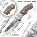 TheBoneEdge 10" Rose Wood Handle Engraved Blade Tracker Hunting knife