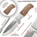 TheBoneEdge 9" Engraved Blade Rose Wood Handle Tracker Hunting knife