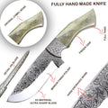 TheBoneEdge 10" Green & Brown Handle Engraved Blade Tracker Hunting knife